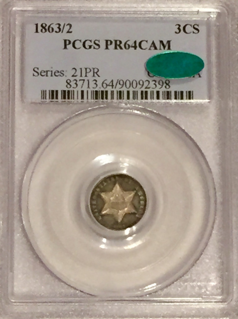 1863/2 PCGS PR64 CAM CAC